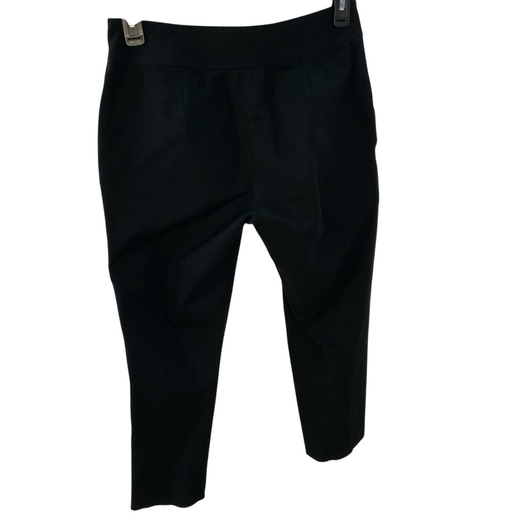 Lauren Ralph Lauren Womens Size 8P Black Pants Straight Leg Stretch Button Side - Picture 3 of 10